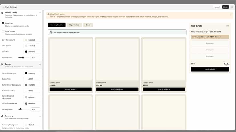 Admin styling control