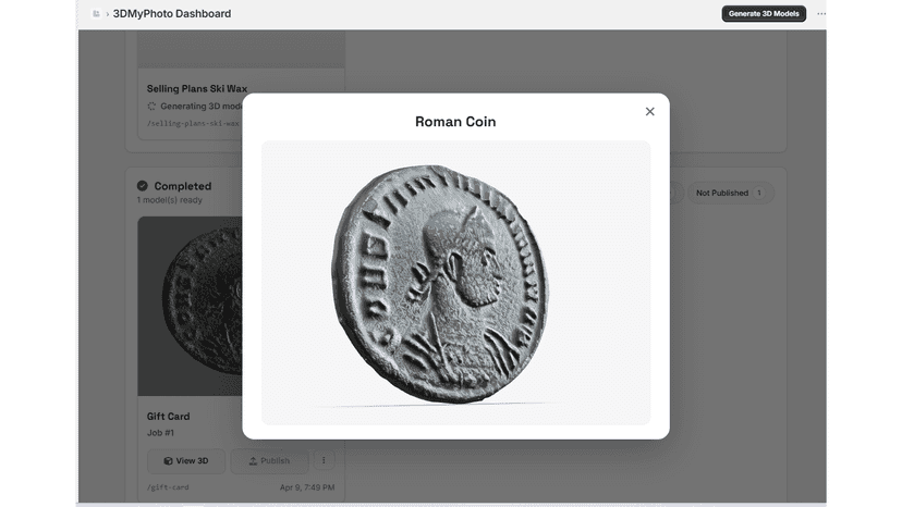 Generate 3D models of any product