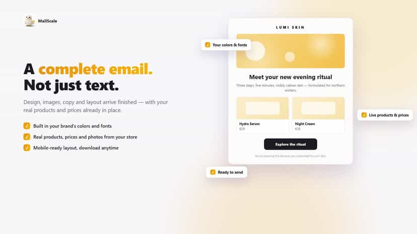 Full emails built ready to send