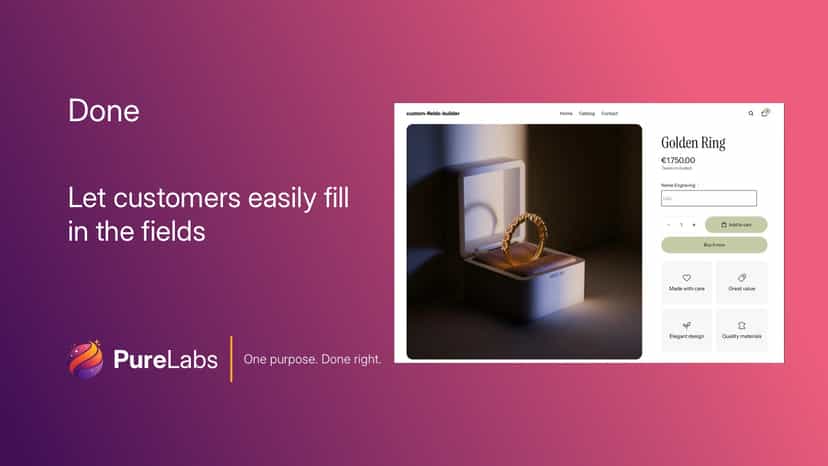 Done: Let customers easily fill in the fields