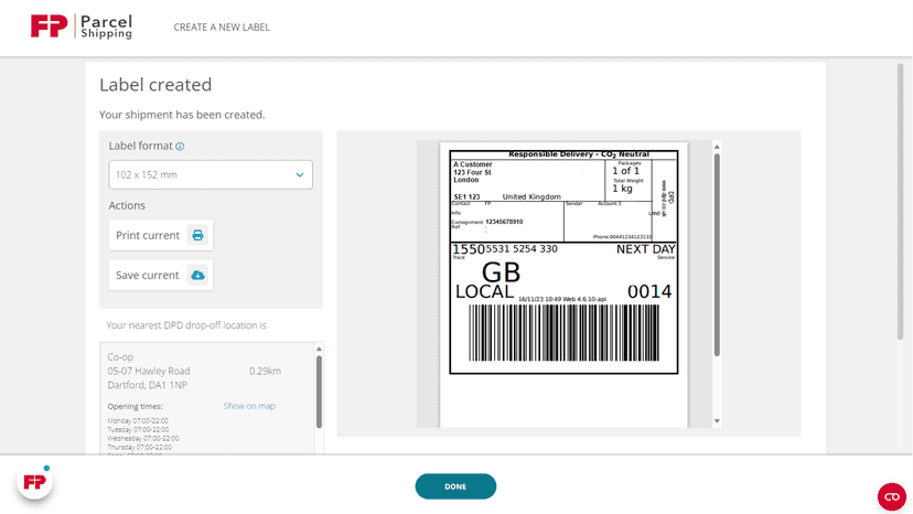 Print or Save shipping labels