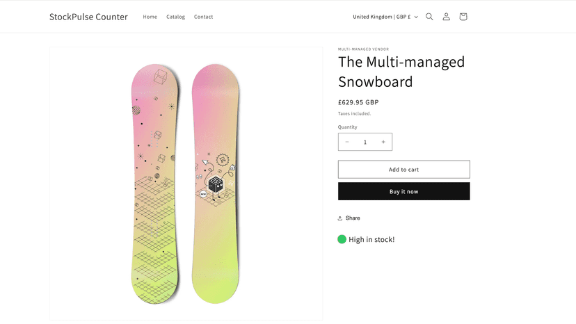Stock Widget on the Storefront
