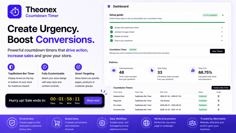 Create urgency with Top/Bottom Bar countdown timers