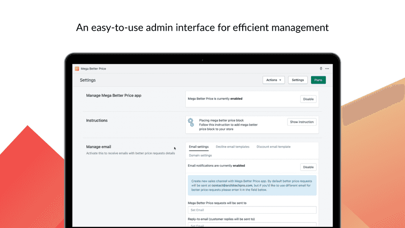Better Price Admin panel – change better price button