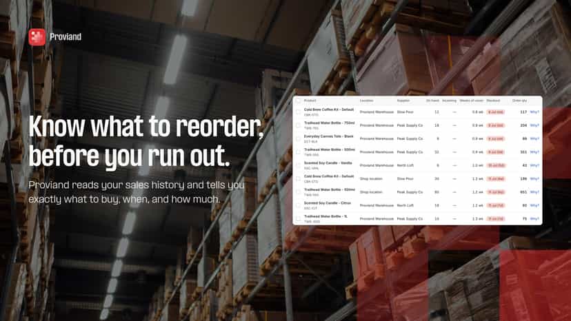 Buying table over a warehouse: know what to reorder in time