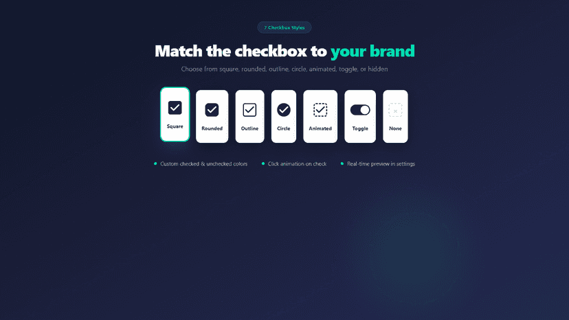 Customize checkbox styles to match your store branding