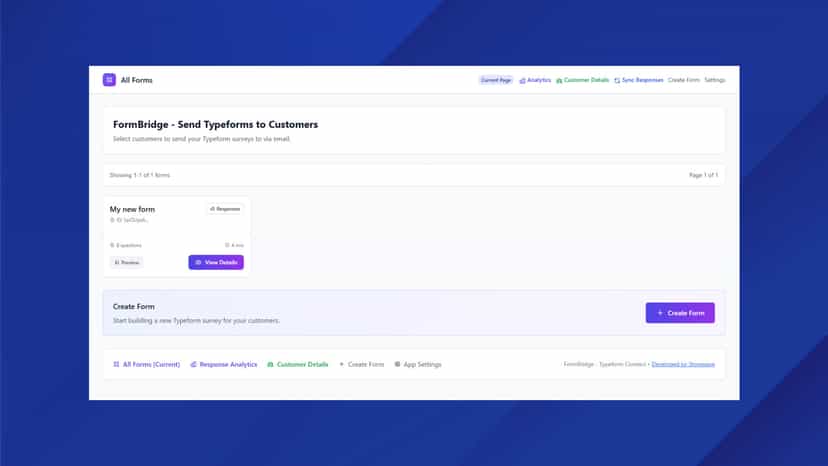 Checkout your all of you forms of TypeForms in the store itself