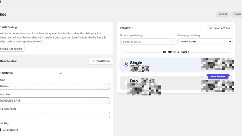Bundle Shopify Admin