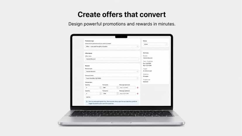 Customize cart offers with live preview dashboard