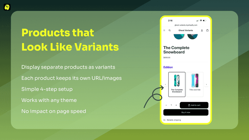 Products that look like variants: bullet points about the app