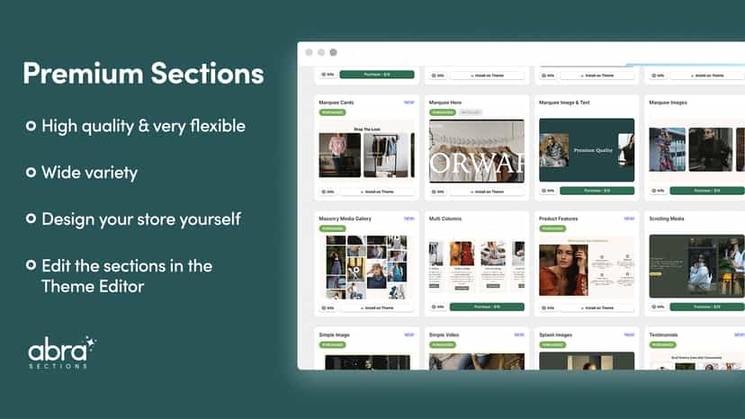 Premium Sections