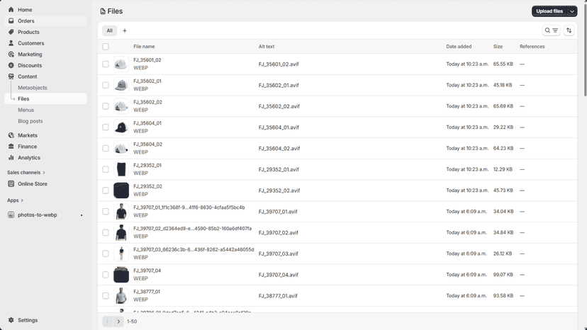 Converted images auto saved in files