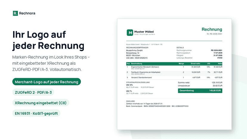 Beispielrechnung mit Händler-Logo (ZUGFeRD mit XRechnung)