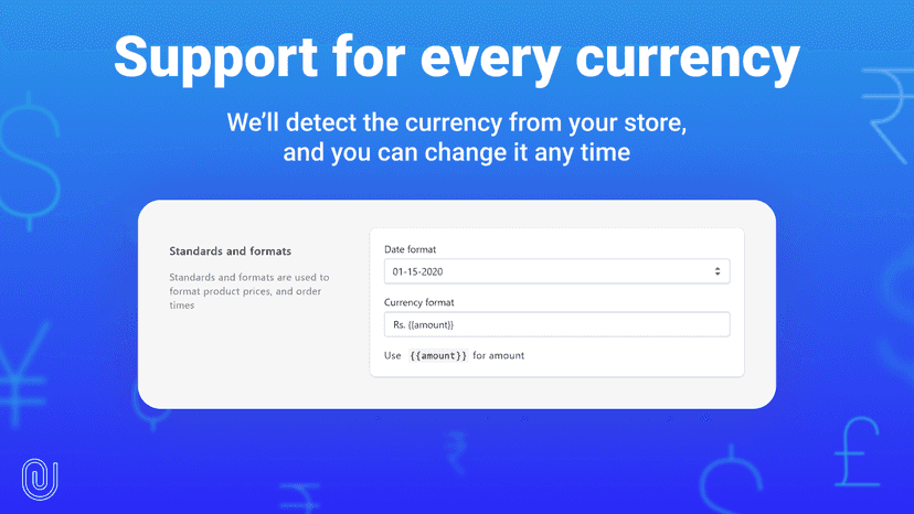 Support for every currency across the order printer