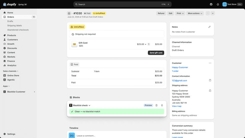 A cleared customer with no historicaly flagged problems