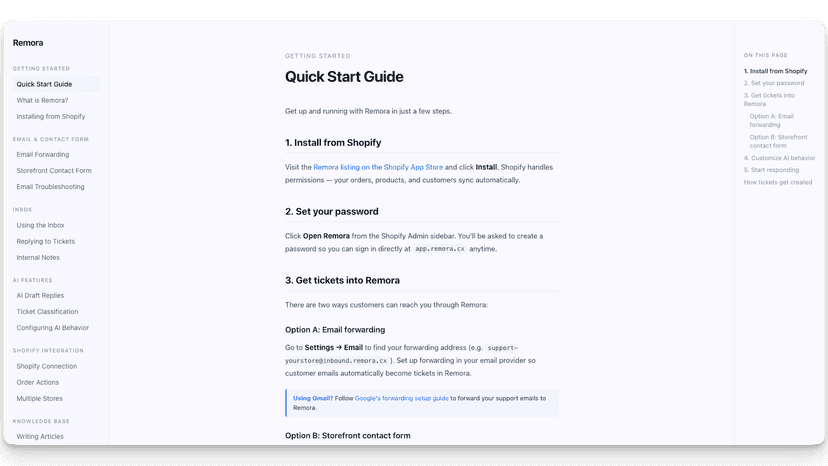 Detailed feature documentation with Quick Start