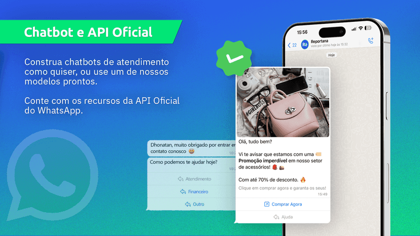 Chat e integração com a API Oficial do WhatsApp.