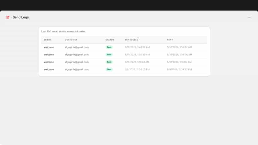 Track automated email sends and delivery history