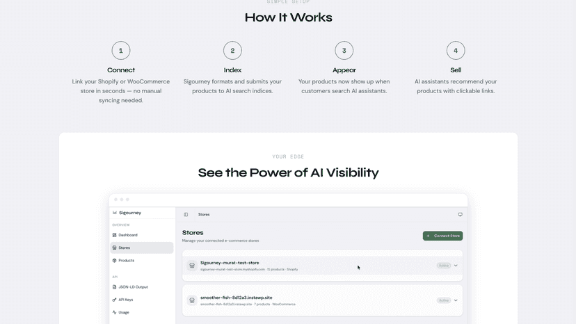 Sigourney Landing Page