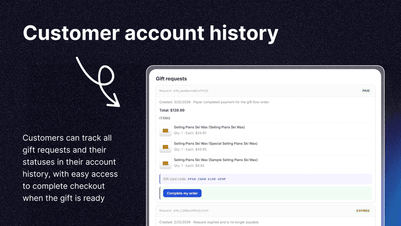 Customer account history