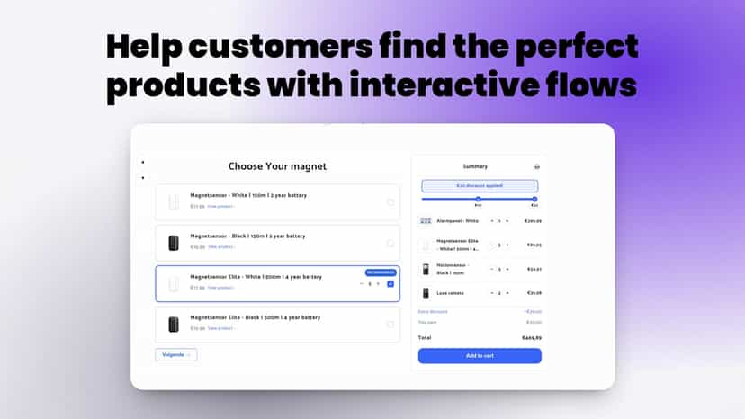 Interactive product configurator with guided choices