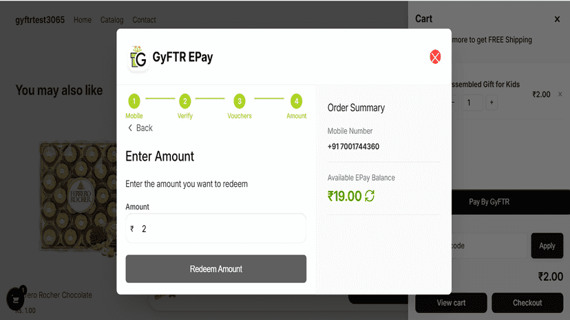 Enter amount to redeem