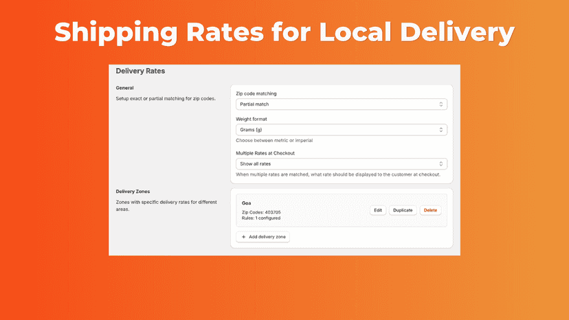 Shipping Rates for Local Delivery