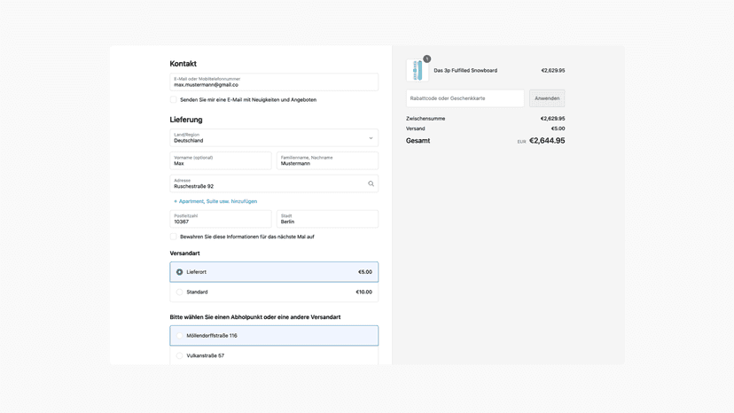 Checkout mit GLS Germany in Shopify