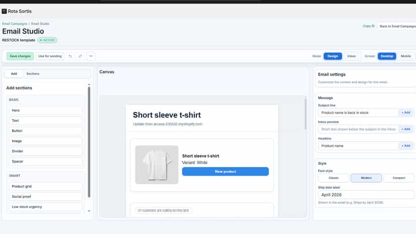 Drag-and-drop Email Studio template editor