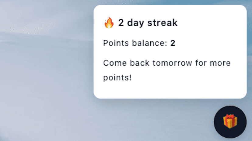 pop up widget at bottom right