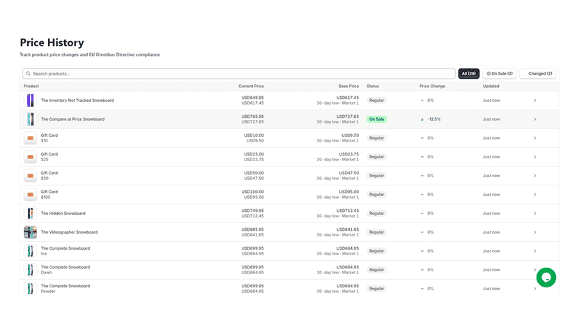 Product list