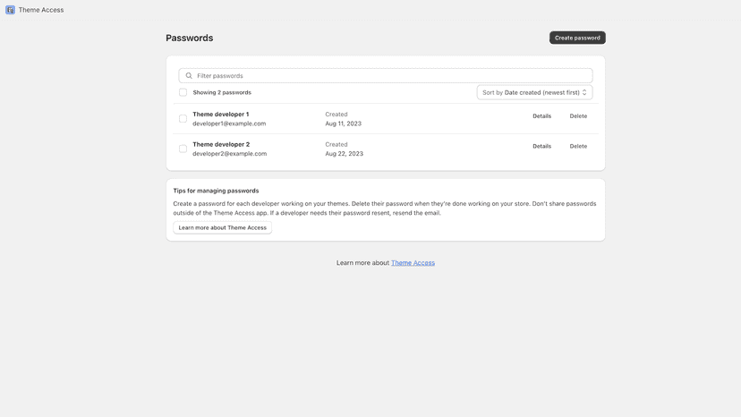 Easily track everyone who has access to your themes