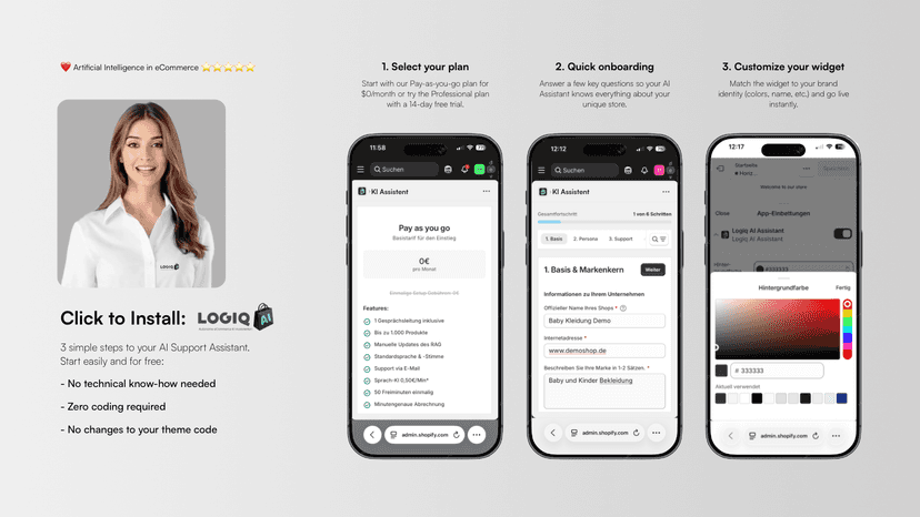 Easy 3-step Shopify integration with zero coding required