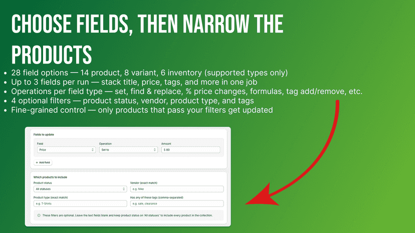 bulkify filter functionality