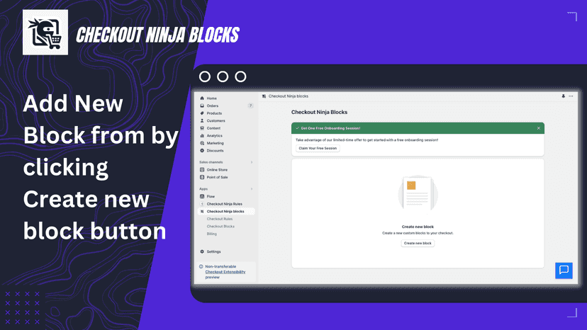 Add new blocks form by clicking create new block button