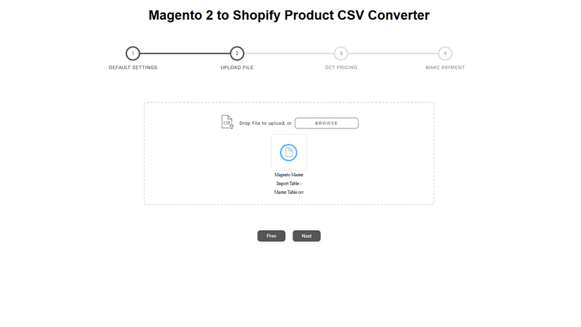 Upload Magento product CSV