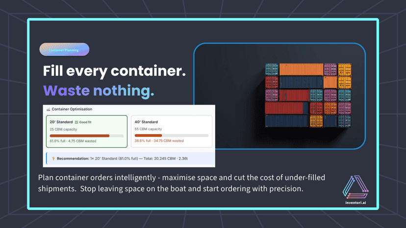 inventori app: shipping container optimisation planning