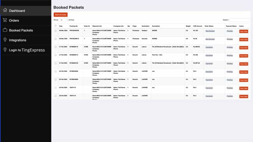 All the processed orders will be fulfilled by Ting Expre Courier