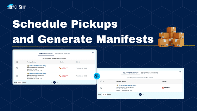Schedule pickups and generate manifests for Shopify shipments