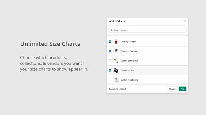 shopify Size chart app for shopify size chart, size guide,