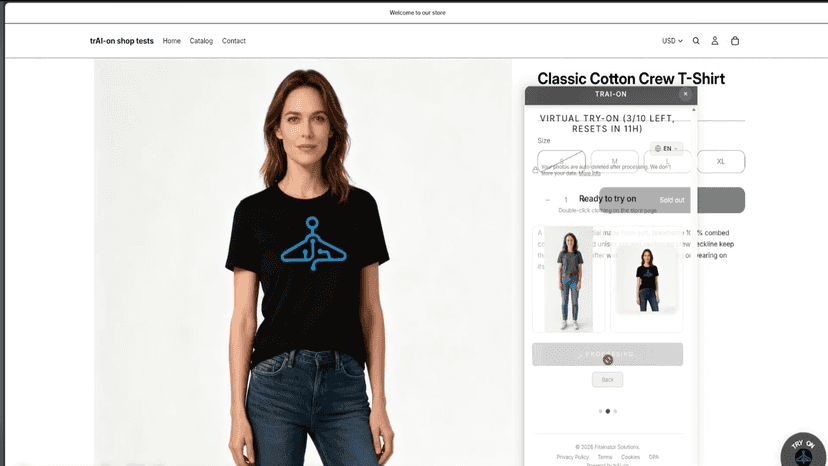 Shopper uploads a photo to try on a garment
