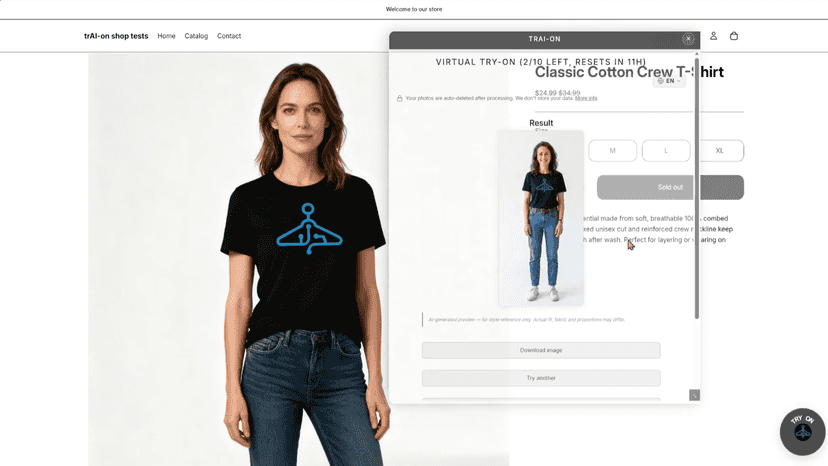 AI-generated try-on result