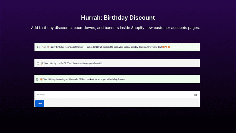 Hurrah: Birthday Discount