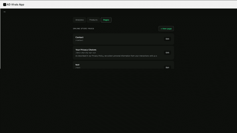Pages title and description editor
