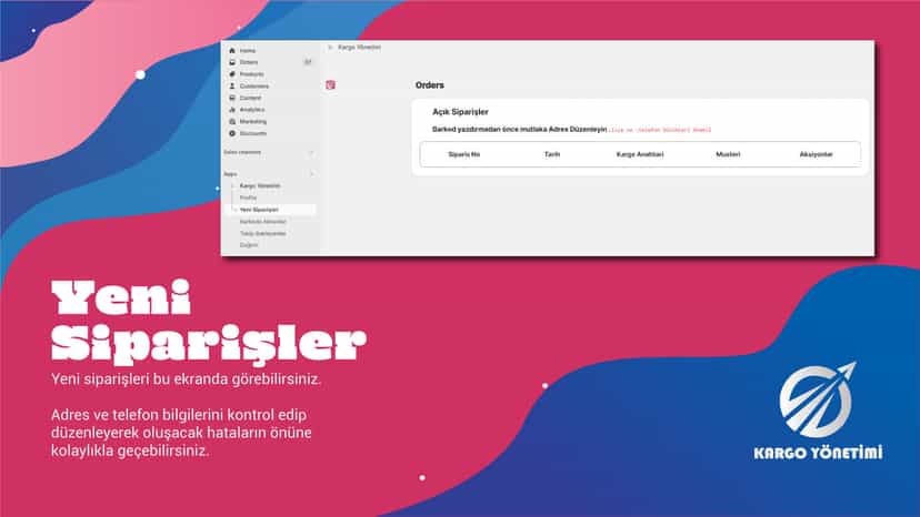 Yeni Siparişler Ekranı