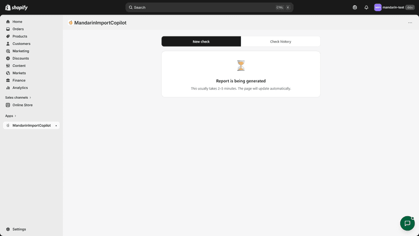 Report is being generated
