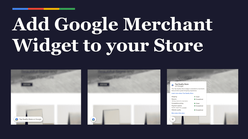 Add Google Merchant Widget to you Store