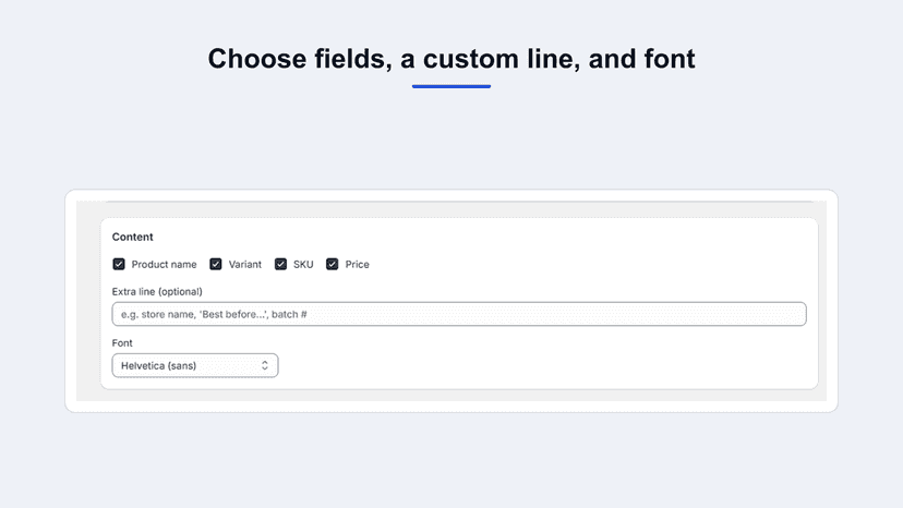 custom fields selection