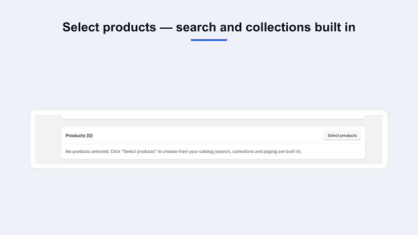 custom product selection