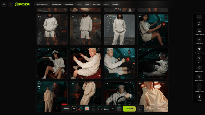 Create AI-generated fashion visuals for your products.